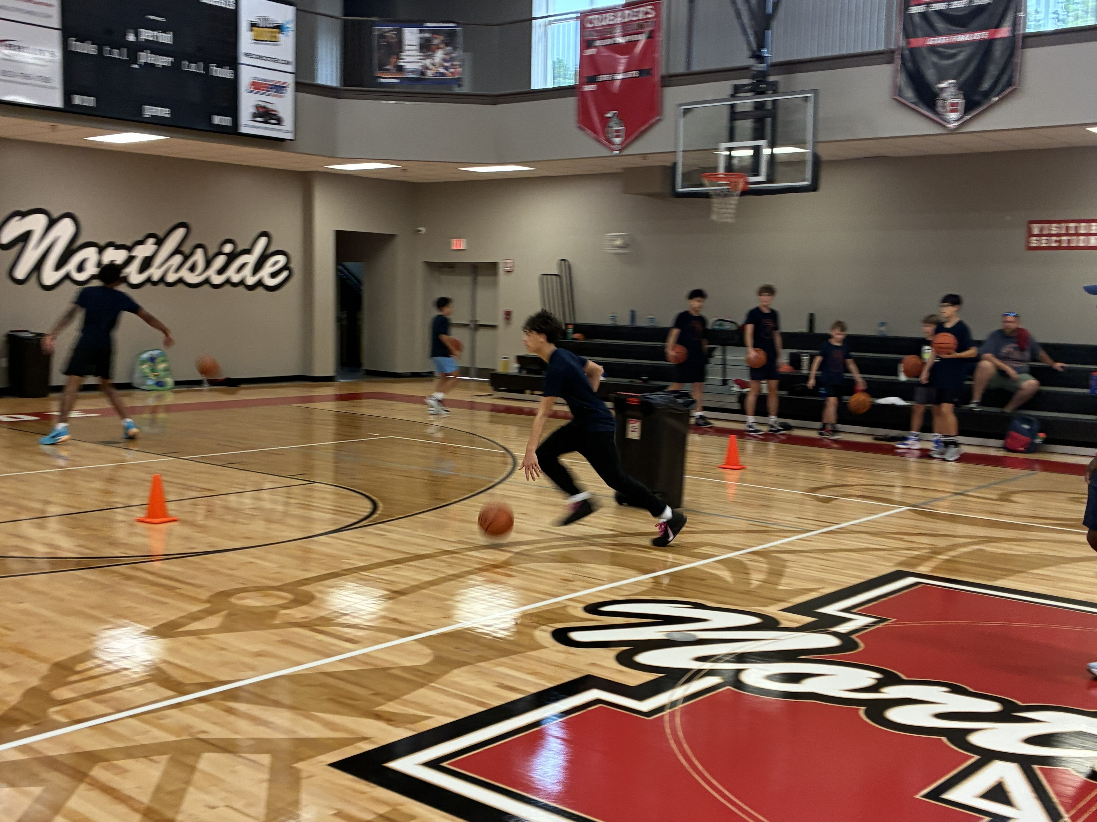 Young athletes at CBA4Youth basketball camp